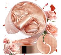 BREYLEE Lot de 60 masques pour les yeux à la rose avec collagène et acide hyaluronique - Traite les yeux gonflés, les cernes, les rides et les ridules, soin de la peau lissant pour homme et femme