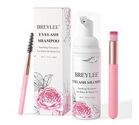 BREYLEE Nettoyant pour extensions de cils, mousse shampooing et brosses démaquillantes sans parabens, sulfates ni huiles, salon et usage domestique