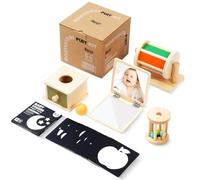 Brezlio Montessori - Jouet éducatif 5 en 1 pour bébé - Jouet éducatif sensoriel pour bébés de 0 à 6 mois - Cadeau éducatif sûr pour le développement de la petite enfance