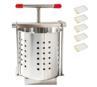 BRGD Presse Légumes en Acier Inoxydable, 2.5L Presse à Vis Polyvalente avec 5 Grilles de Filtration pour Extraire le Jus de Fruits et Presser le Miel
