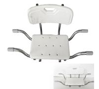BRGD Siège de Baignoire avec Dossier, Tabouret de Douche 2 en 1 Jusqu'à 150kg pour Personnes Âgées, Femmes Enceintes et Personnes en Situation de Handicap, Réglable de 78 à 86cm