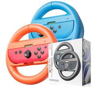 BRHE Steering Wheels for Nintendo Switch 2 2025 JoyCons, Racing Wheels for Mario Kart 8,Anti-Slip Grip & Plug-and-Play, Wheel Accessories for Switch 2 (Orange)