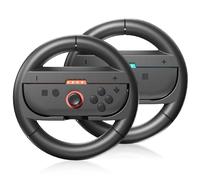 BRHE Volant pour Nintendo Switch 2 2025, volants de course pour Mario Kart World/8 Deluxe, accessoires de jeu de course Switch 2 pour JoyCon (2 x noir)