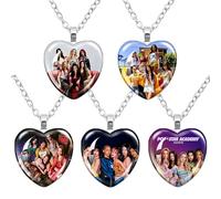 BRIACICELL Ensemble de 3 colliers Katseye,Groupe féminin populaire,Pendentif cœur Katseye,Produits dérivés pour les fans de Katseye,Cadeau élégant pour les mélomanes,Collier tendance pour filles (C)