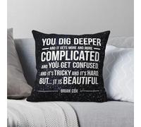 Brian Cox Taie d'oreiller carrée en polyester et lin velours Motif Dip Deeper More Complicated