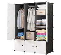 BRIAN & DANY Armoire Portable, Penderie avec Portes, Storage Modulable Meuble Étagères de Rangement, 12-Cube