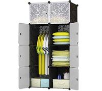 BRIAN & DANY Armoire Portable, Penderie avec Portes, Storage Modulable Meuble Étagères de Rangement, Conception de Motif de Frisé, 8-Cube