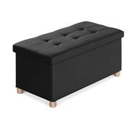 BRIAN & DANY Banc de Rangement, Coffre de Rangement, Pouf Pliable, Montage Facile, pour Salon, Chambre, Entrée, Noir, 76 x 38 x 38 cm