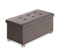 BRIAN & DANY Banc de Rangement, Coffre de Rangement, Pouf Pliable, Montage Facile, pour Salon, Chambre, Entrée, Brun, 76 x 38 x 38 cm