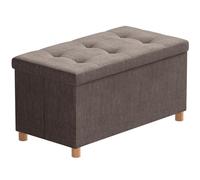 BRIAN & DANY Banc de Rangement, Pouf Coffre Rangement avec Pieds de Tabouret, Coffre de Rangement, Coffre a Jouet, Pouf Salon, Brun, 76 x 38 x 38 cm