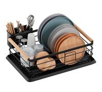 BRIAN & DANY Égouttoir à Vaisselle avec Plateau Amovible, 42 × 30 × 15 cm, Noir