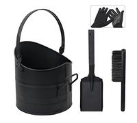 BRIAN & DANY Seau a Cendre Cheminée, 10L Seau à Cendres avec Pelle et Brosse