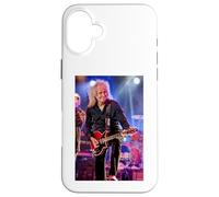 Brian May Guitarist Queen & Adam Lambert par Dick Barnatt Coque pour iPhone 16 Plus