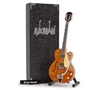 Brian Setzer - Réplique de guitare miniature - Cadeaux de musique - Ornement fait à la main Échelle 1/4 - Comprend une boîte de présentation, une étiquette de nom et un support de guitare miniature