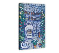 Brian William Peinture à l'huile contemporaine, ombre du jardin secret, œuvre d'art vintage originale sur toile pour décoration de salon, chambre à coucher (60 x 90 cm)