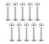 Briana Williams 10pcs Bagues À Lèvres en Acier Inoxydable 14G Labret Langue Nez Goujons Helix Boucle d'oreille Piercing 8-19mm Bars en Stock