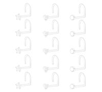 Briana Williams Clous de Nez Transparents Retainer Bioflex Cache Piercing pour École Travail Forme L Clou de Nez Tige Vis 20G 18G, 7mm x 2mm
