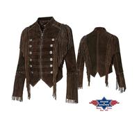 BRIANNA brown veste à franges western Stars and Stripes Femme