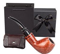 Briar Ensemble de pipes à tabac de luxe, filtre à pipe de 9 mm, ensemble cadeau et accessoires, kit de pipe de fumoir en bois fait à la main (Couleur : F)