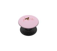 Briard Dog Heartbeat Amoureux des Chiens de Berger français PopSockets PopGrip Adhésif