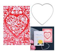 Briartw Classeur de gaufrage 3D en forme de cœur avec matrices - Outil de fabrication de cartes en plastique transparent pour scrapbooking, loisirs créatifs, albums de bricolage | Gabarit de texture