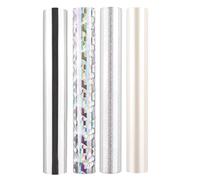 Briartw Glimmer Lot de 4 rouleaux de papier d'aluminium chaud pour travaux manuels, série blanche activée par la chaleur pour système Glimmer Hot Foil / stylo à feuille thermique, feuille de transfert