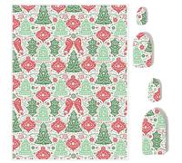 Briartw Lot de 10 feuilles de papier de transfert en argile polymère avec cloches de Noël - 10 x 14,8 cm - Feuilles de transfert en argile polymère pour la fabrication de bijoux en argile