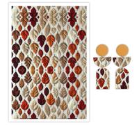 Briartw Lot de 10 feuilles de papier de transfert en argile polymère - Feuilles d'automne - Par feuille - 14,8 x 10 cm - Feuilles de transfert jetables solubles dans l'eau pour la fabrication de