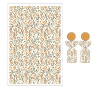 Briartw Lot de 10 feuilles de papier de transfert en argile polymère - Motif feuilles d'automne - Par feuille - 14,8 x 10 cm - Feuilles de transfert jetables solubles dans l'eau pour la fabrication de