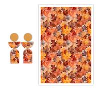 Briartw Lot de 10 feuilles de papier de transfert en argile polymère - Motif feuilles d'automne - Par feuille - 14,8 x 10 cm - Feuilles de transfert jetables solubles dans l'eau pour la fabrication de