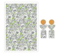 Briartw Lot de 10 feuilles de papier de transfert en argile polymère - Motif fleurs accentuées - Par feuille - 14,8 x 10 cm - Feuilles de transfert jetables solubles dans l'eau pour la fabrication de