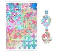 Briartw Lot de 10 feuilles de papier de transfert en argile polymère - Motif pastel Pop Doodle - Par feuille - 14,8 x 10 cm - Feuilles de transfert jetables solubles dans l'eau pour la fabrication de
