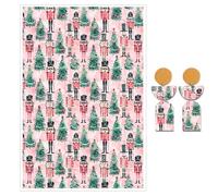 Briartw Lot de 10 feuilles de papier de transfert en argile polymère motif sapin de Noël et gardes, 10 x 14,8 cm, feuilles de transfert en argile polymère pour la fabrication de bijoux en argile