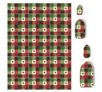 Briartw Lot de 10 feuilles de papier de transfert en argile polymère motif tartan - 10 x 14,8 cm - Pour la fabrication de bijoux - Autocollants jetables