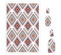 Briartw Lot de 10 feuilles de papier de transfert en argile polymère - Motif tribal géométrique - Par feuille de 14,8 x 10 cm - Feuilles de transfert jetables solubles dans l'eau pour la fabrication