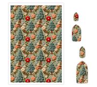 Briartw Lot de 10 feuilles de papier transfert en argile polymère - Arbre de Noël et broderie florale - Par feuille - 14,8 x 10 cm - Feuilles de transfert jetables solubles dans l'eau pour la