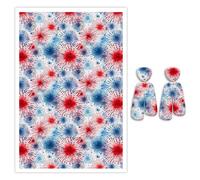 Briartw Lot de 10 feuilles de papier transfert en argile polymère - Cramoisi - Motif feux d'artifice azur - Par feuille - 14,8 x 10 cm - Feuilles de transfert jetables solubles dans l'eau pour la