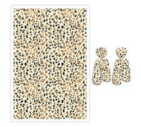 Briartw Lot de 10 feuilles de papier transfert en argile polymère - Ivoire - Motif léopard à pois - Par feuille - 14,8 x 10 cm - Feuilles de transfert jetables solubles dans l'eau pour la fabrication