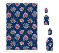 Briartw Lot de 10 feuilles de papier transfert en argile polymère - Motif danse florale de minuit - Par feuille - 14,8 x 10 cm - Feuilles de transfert jetables solubles dans l'eau pour la fabrication