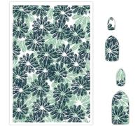 Briartw Lot de 10 feuilles de papier transfert en argile polymère - Motif fleurs de menthe - 14,8 x 10 cm - Feuilles de transfert jetables solubles dans l'eau pour la fabrication de bijoux et boucles