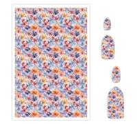 Briartw Lot de 10 feuilles de papier transfert en argile polymère - Motif floral aquarelle - Par feuille - 14,8 x 10 cm - Feuilles de transfert jetables solubles dans l'eau pour la fabrication de