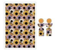 Briartw Lot de 10 feuilles de papier transfert en argile polymère - Motif marguerites et papillons - Par feuille - 14,8 x 10 cm - Feuilles de transfert jetables solubles dans l'eau pour la fabrication