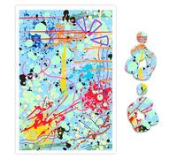 Briartw Lot de 10 feuilles de papier transfert en argile polymère - Motif symphonie de blob lumineux - Par feuille - 14,8 x 10 cm - Feuilles de transfert jetables solubles dans l'eau pour la