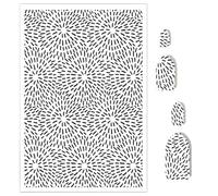 Briartw Lot de 10 feuilles de papier transfert en argile polymère - Noir - Motif rayonnant blanc - Par feuille - 14,8 x 10 cm - Feuilles de transfert jetables solubles dans l'eau pour la fabrication