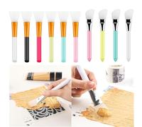 Briartw Lot de 10 pinceaux en silicone, spatules pour supports mixtes, réutilisables, en résine époxy, pinceau en silicone pour adhésif, paillettes, mélange de peintures acryliques et pigments