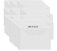 Briartw Lot de 100 enveloppes de rangement refermables en plastique transparent pour matrices de découpe, pochoirs, loisirs créatifs, sac de rangement pour timbres transparents, découpes, papier de