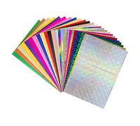 Briartw Lot de 100 feuilles de papier d'aluminium chaud 20 x 29 cm, 25 couleurs, papier d'aluminium pour estampage à chaud par imprimante laser et plastifieuse pour scrapbooking, loisirs créatifs,