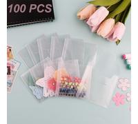 Briartw Lot de 100 pochettes de rangement carrées en plastique transparent refermables pour matrices de découpe, pochoirs, gaufrage, loisirs créatifs, scrapbooking, cartes en papier, loisirs créatifs