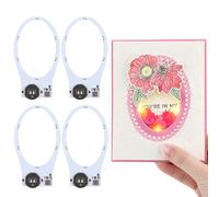 Briartw Lot de 2 lumières ovales faciles pour faire des cartes lumineuses autocollantes avec LED blanc chaud pour ajouter des lumières à des cartes faites à la main ou des pages de scrapbooking pour
