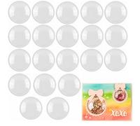 Briartw Lot de 20 couvercles ronds de 6,3 cm de diamètre pour la fabrication de cartes shaker, scrapbooking, couvercles de shaker à profil bas, dômes dimensionnels en plastique transparent pour